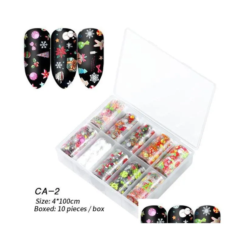 chrismas stickers 10 rolls nail foils mixed nail art stickers colorful transfer foil butterfly wraps adhesive decals paper nails