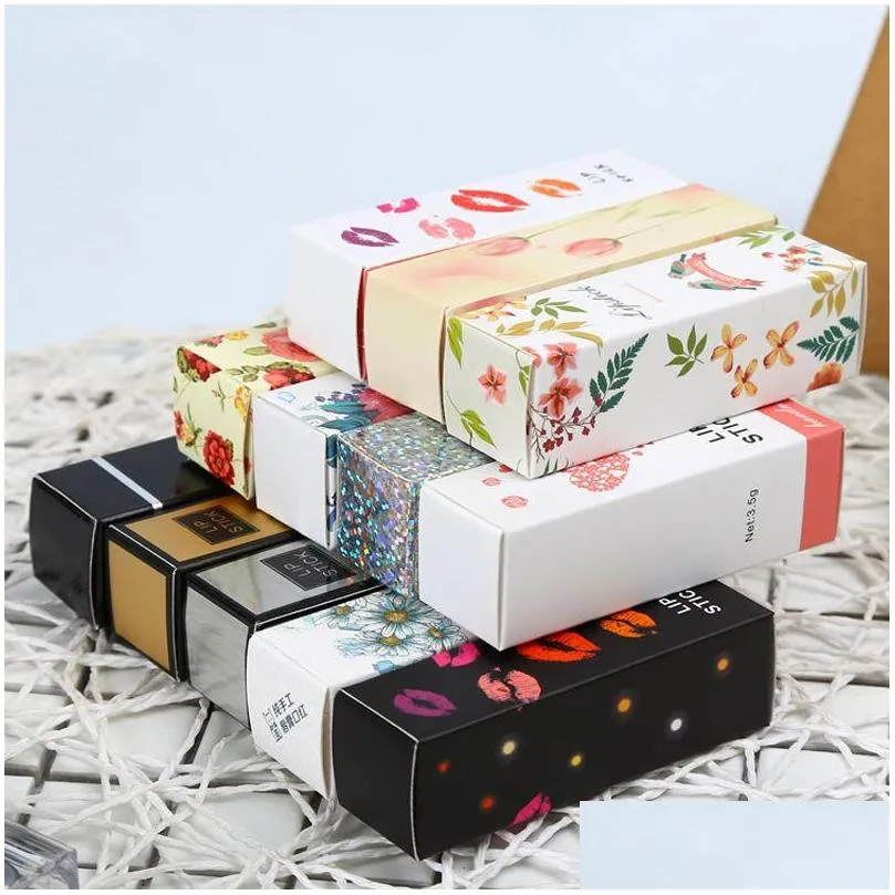 24 style colorful kraft paper gift box craft lipstick paperboard packaging boxes wedding birthday party packing pack box lz0841