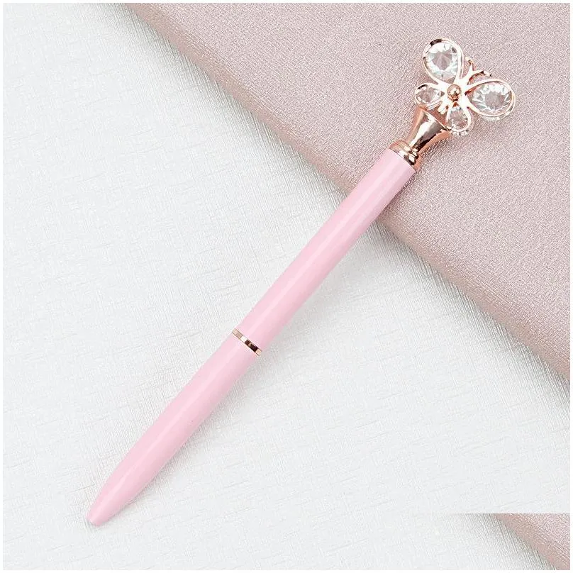 diamond butterfly ballpoint pen bullet type 1.0 fashion pens office stationery creative advertising 12 colors
