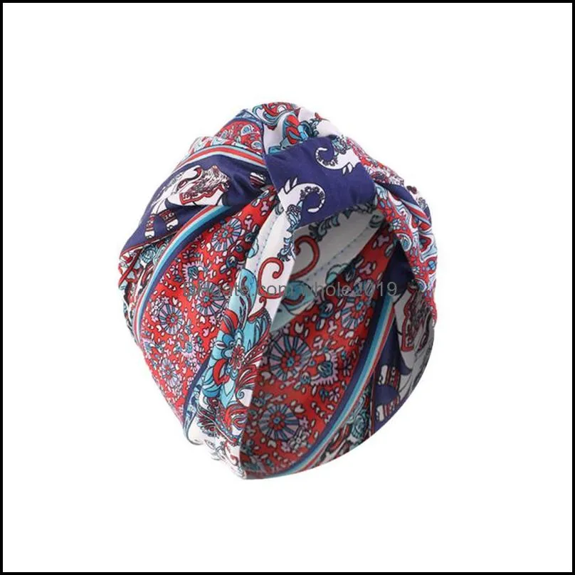 beanie/skull caps women india hat muslim ruffle cancer chemo beanie scarf turban head wrap printed cotton toe cap confinement p3