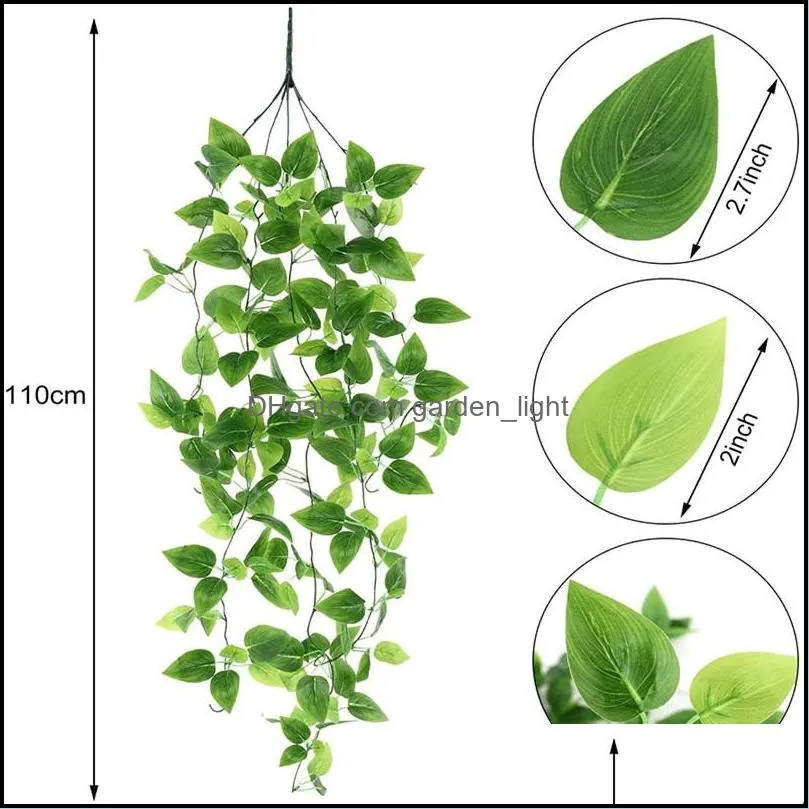 artificial plants party supplies vine leaves ratten hanging ivy fake flowers wall creeper wedding home garden decoration grape ratten leave 20220110