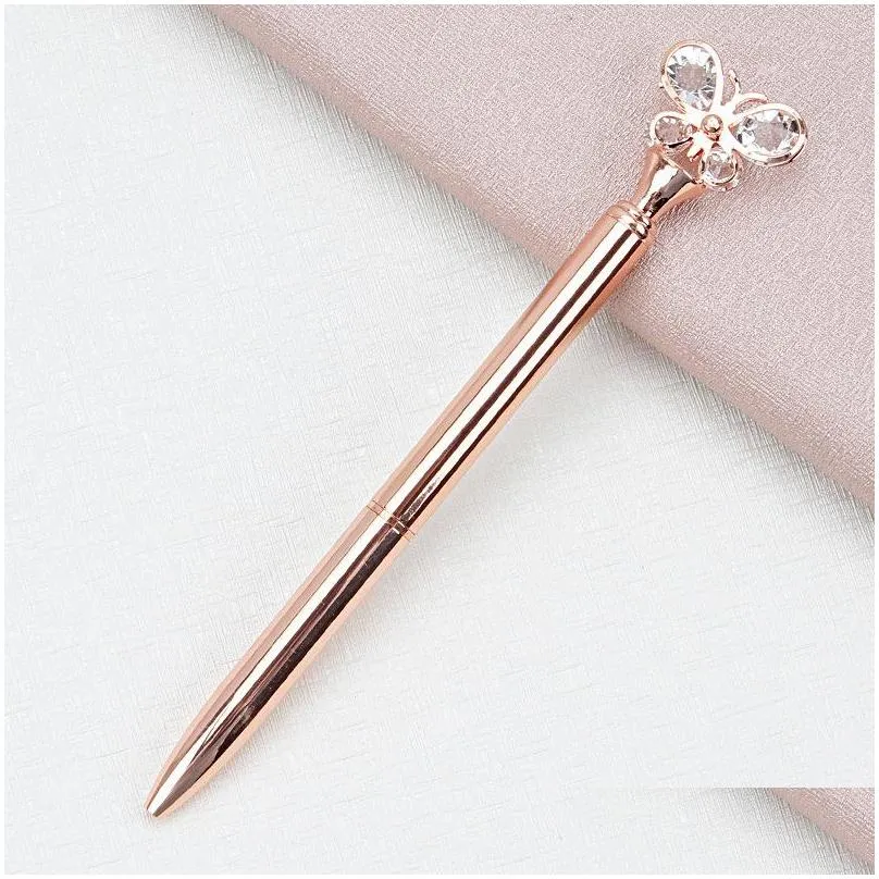 diamond butterfly ballpoint pen bullet type 1.0 fashion pens office stationery creative advertising 12 colors