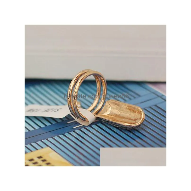 fashion jewelry heart rhinstone nail rings nails beauty ring