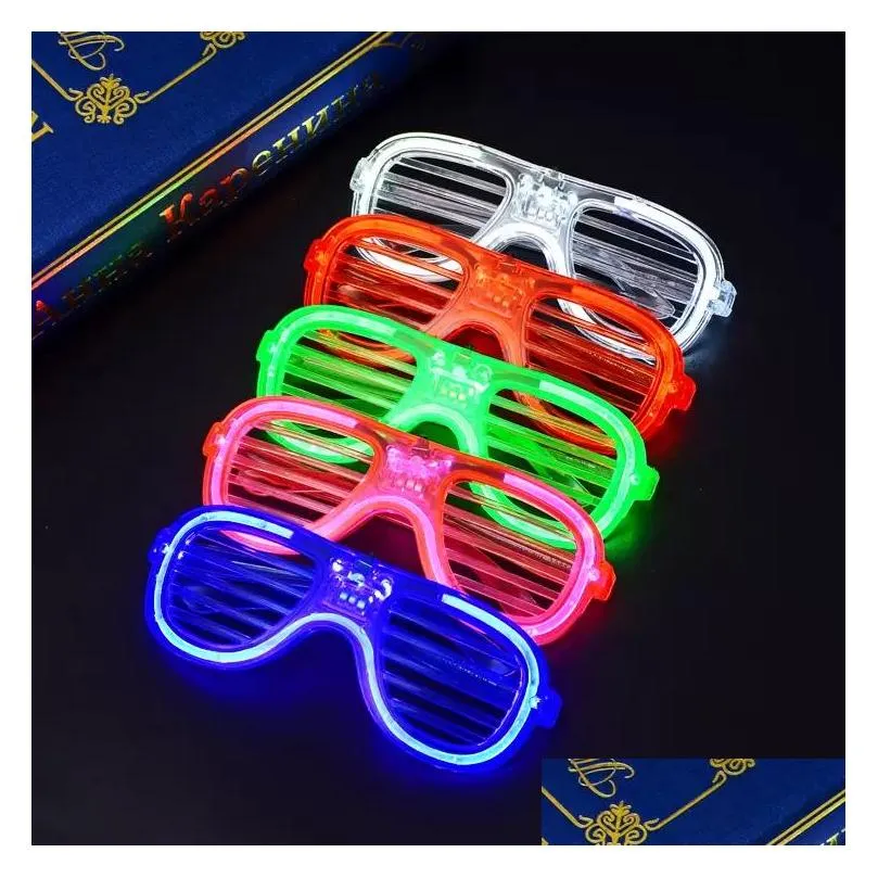 new led light glasses flashing shutters shape glasses led flash glasses sunglasses dances party supplies festival decoration