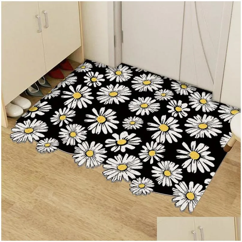 indoor doormat front door carpets daisy board live love laugh non slip floor mat entryway rug durable lowprofile mat home