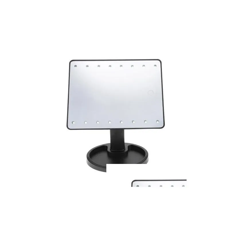 360 degree rotation touch screen makeup mirror with 16 / 22 led lights professional vanity mirror table desktop make up mirror