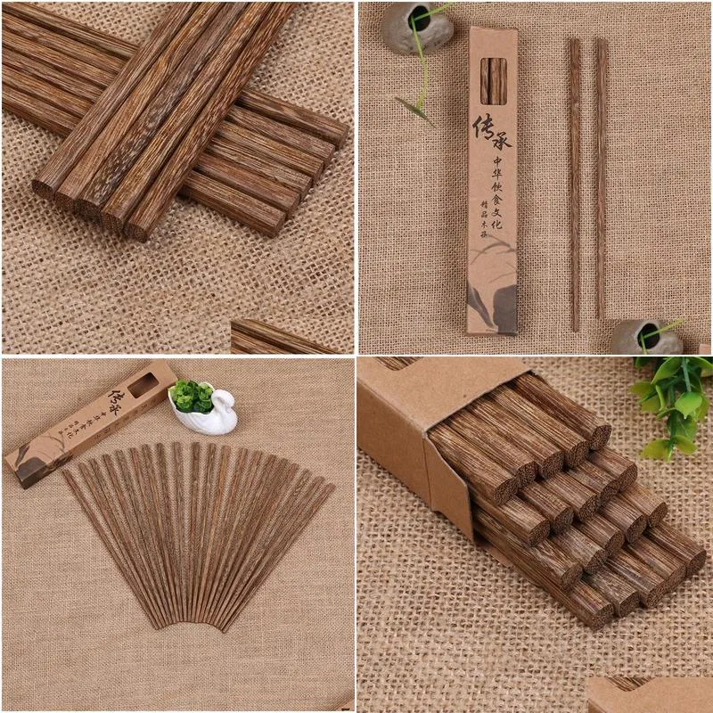 natural wooden bamboo chopsticks health without lacquer wax tableware dinnerware hashi sushi chinese lz0881