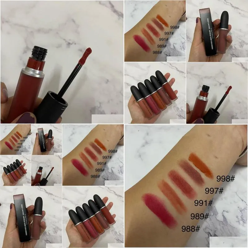 brand m lipgloss powder kiss liquid lipcolour lipstick 5ml 5 matte colors