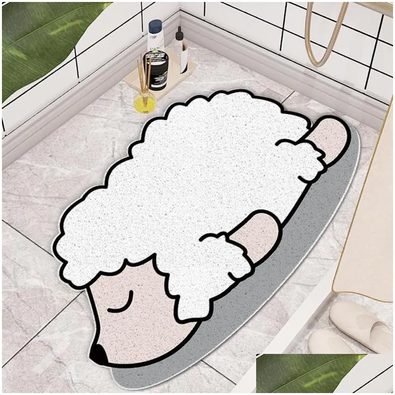 carpets cartoon toilet bathroomnon slip mat waterproof hollow bathroom shower mat household anti falling floor mats cut