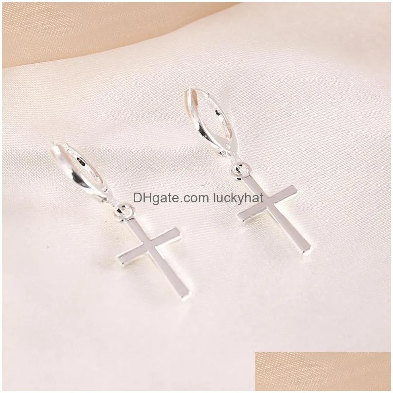europe fashion jewelry simple cross dangle earrings cross earrings