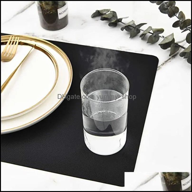 newplacemats faux pu leather heat resistant washable dining table mat nonslip stain for kitchen table rrf12425