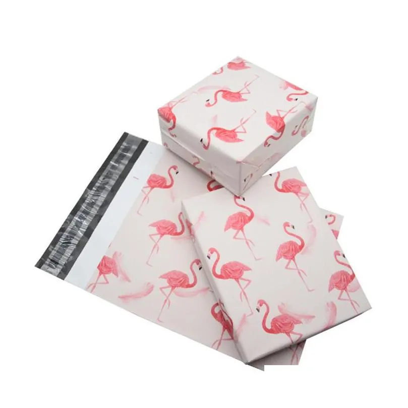 flamingo poly mailer adhesive envelopes bags courier gift flamingo bag plastic mailing gift toys boxes packaging bag lx1833