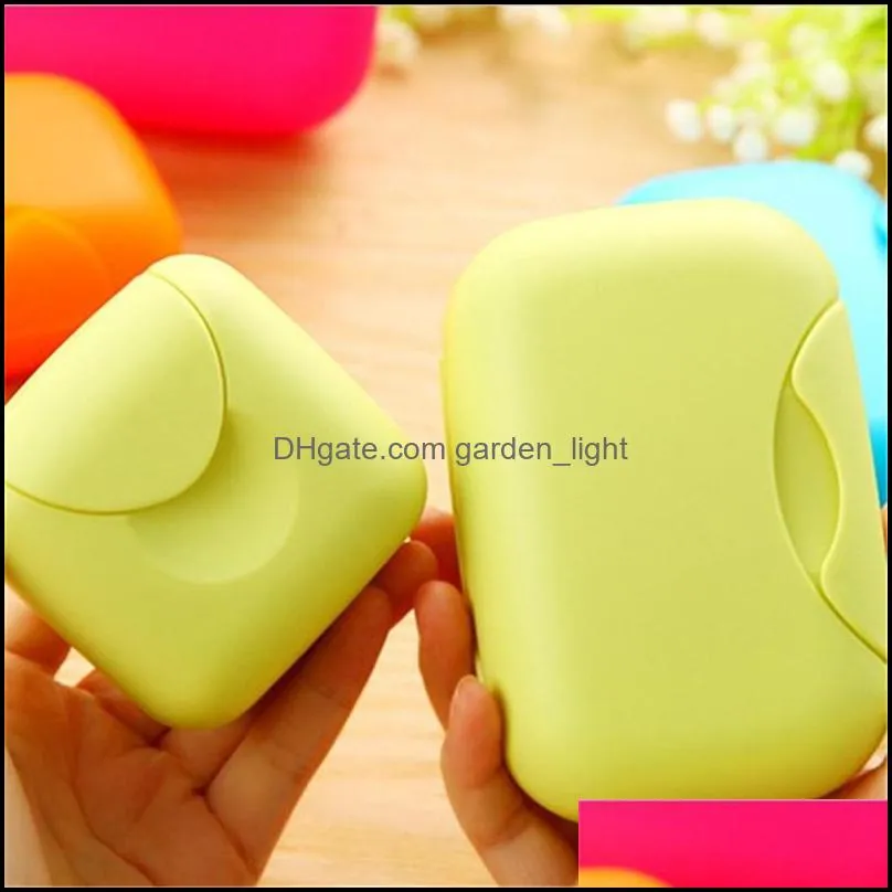 portable soap box plastic candy color travel lock seal soap box with lid home travel toilet soaps holder