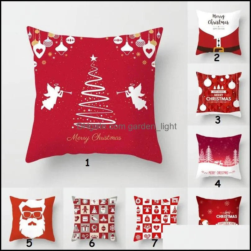 merry christmas pillowcase bedroom soft square cushion cover office car sofa decorative pillowcase 44x44cm merry xmas pillow cover