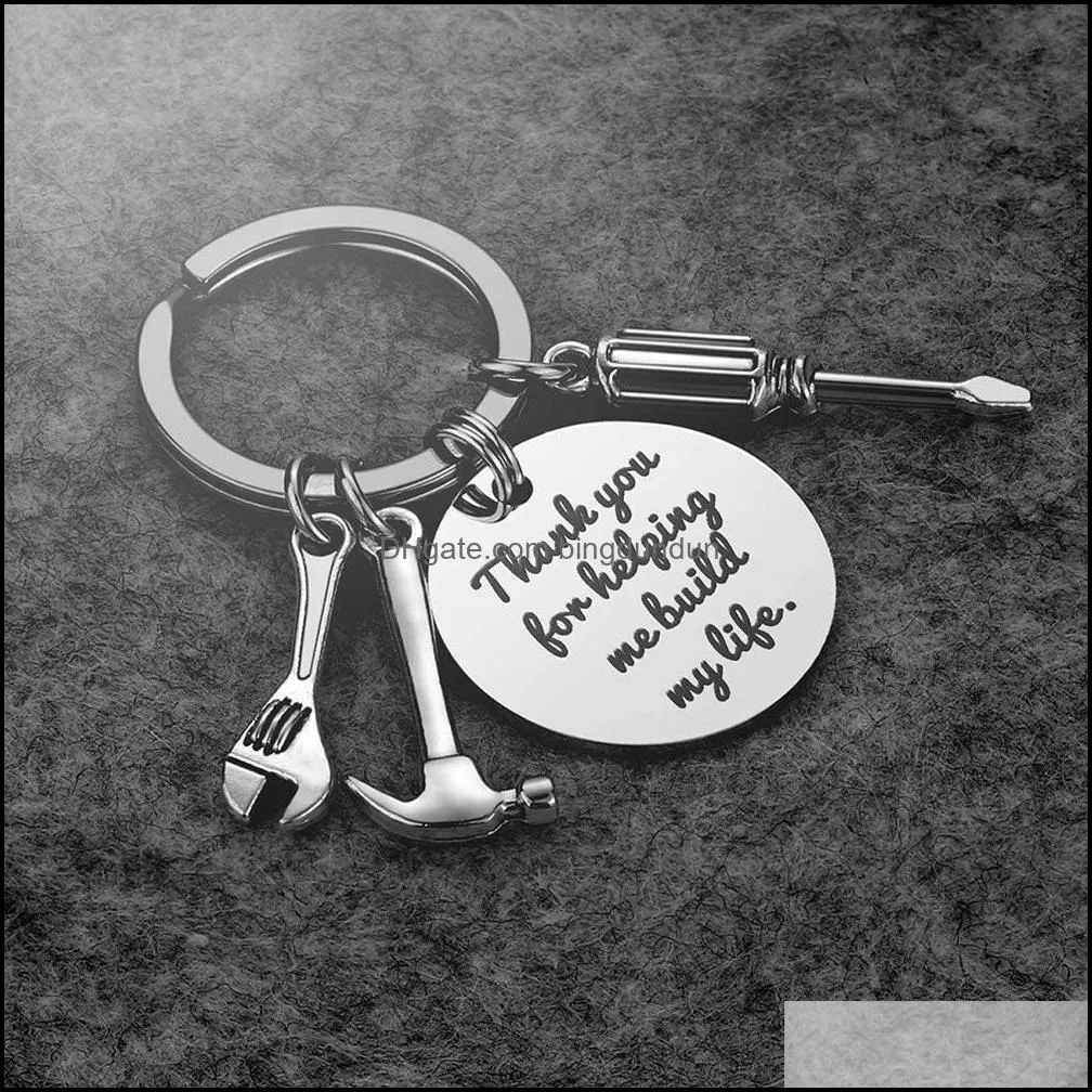 fathers day keychain if dad cant fix it stainless steel hammer screwdriver wrench tool jewelry key ring thanks giving day rrf14395