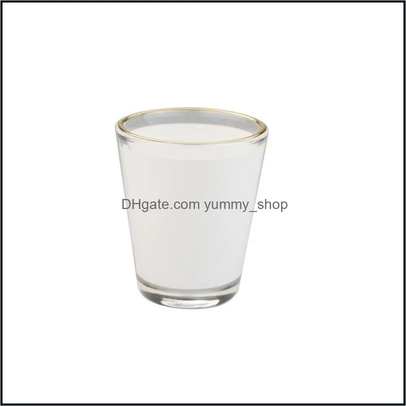 1.5oz 3oz sublimation glasses tumbler white golden wine glasses heat transfer frosted cup blank sublimation tumbler by sea