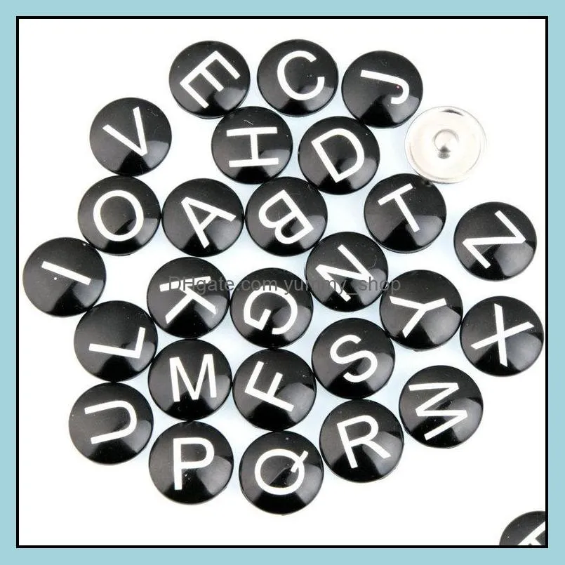 26 english letters 18mminterchangeable ginger snap button clasps diy jewelry accessory snaps hooks