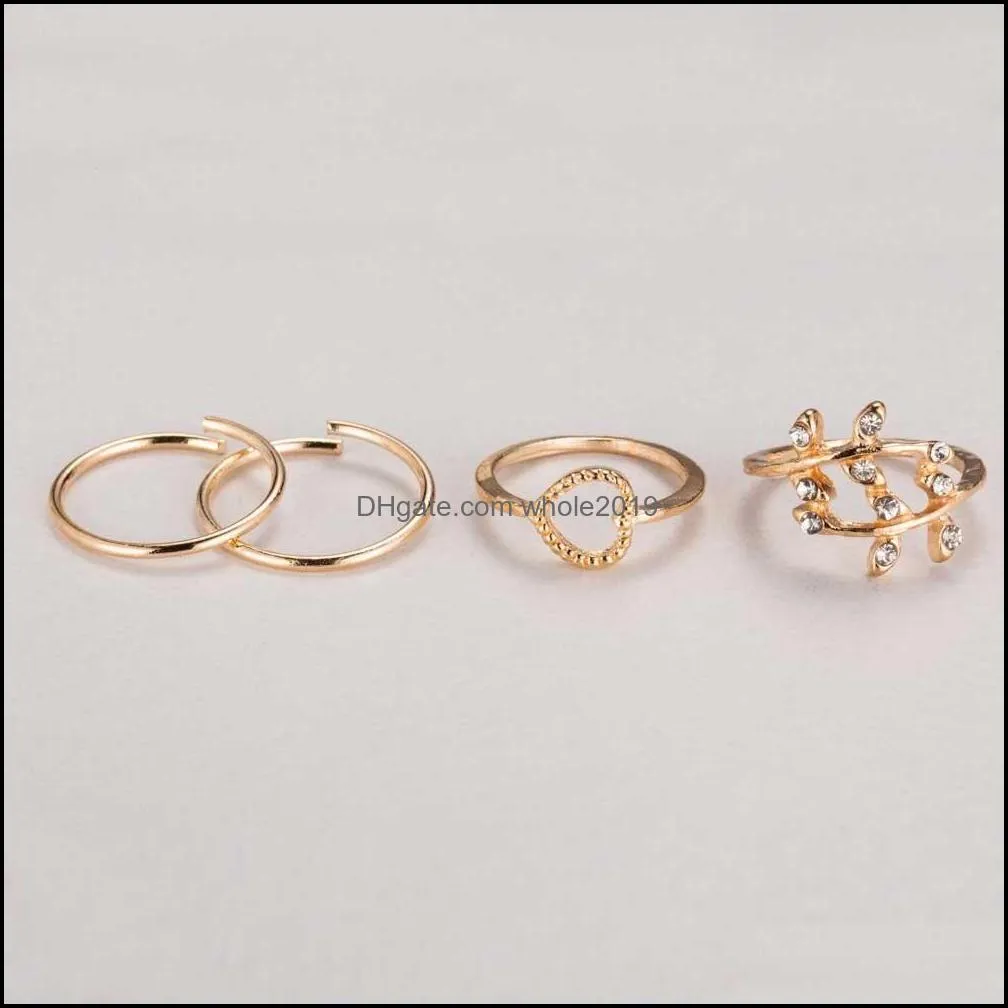 midi knuckle rings 4pcs/set unique knuckle punk rings for women finger engagement wedding rings sets