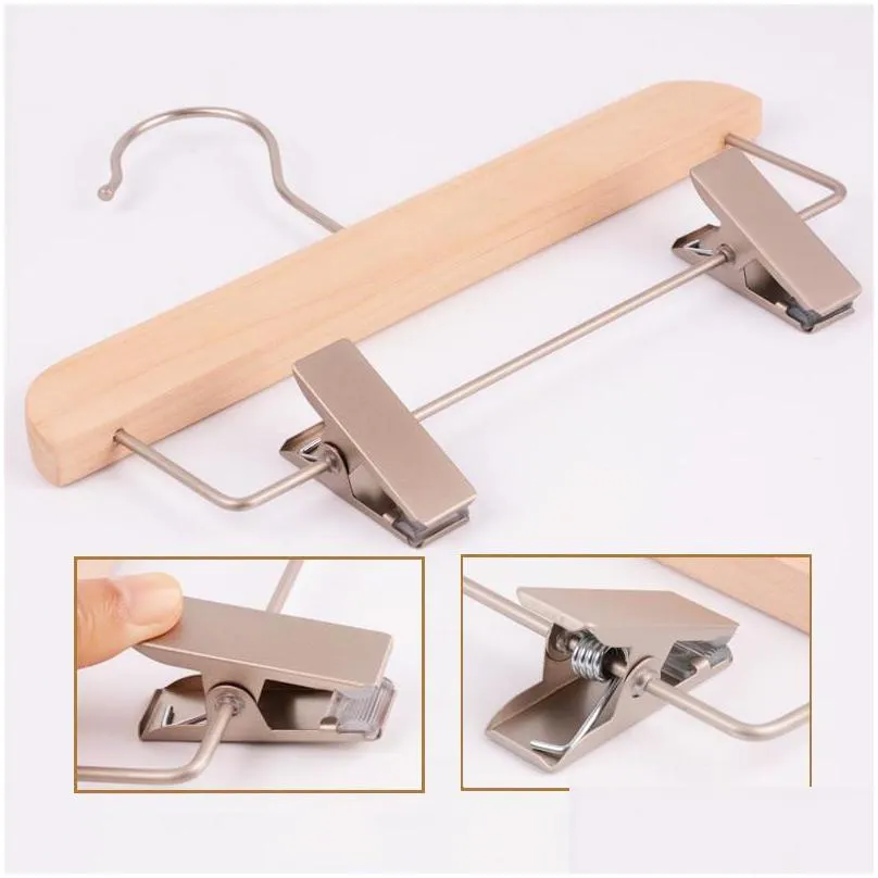 fast shipping adult and child hanger wood clothes hangers for pants rack wooden hanger pant clip lx0872