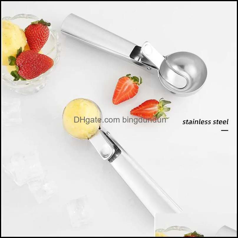stainless steel ice cream fruits scoop scoops creative ice spoons shovels christmas gift tea tableware rrb14808