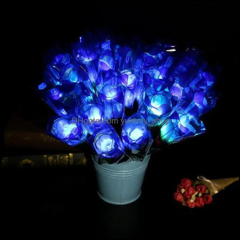 led light up rose glowing silk flower birthday party supplies wedding decoration valentines mothers day halloween fake flowers