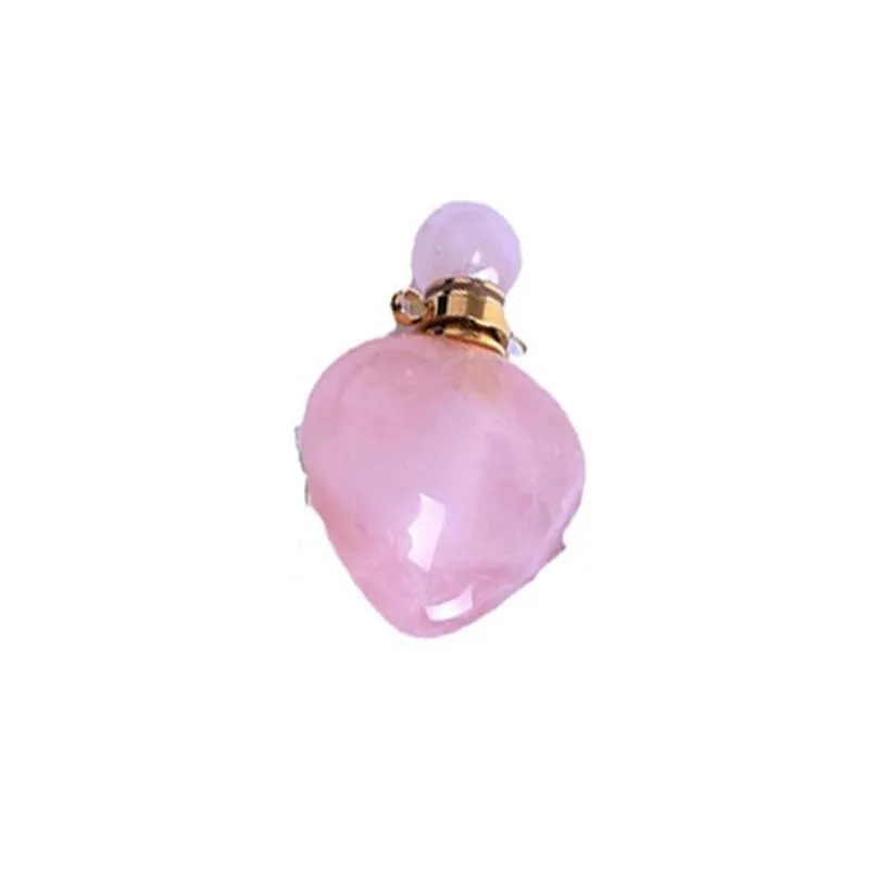 crystal perfume bottle pendant party favor pink crystal aromatherapy essential oil bottles diy fashion jewelry accessories 2cm