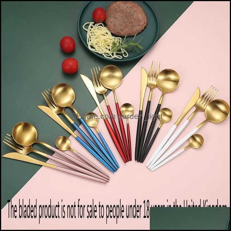 tableware four pieces set knife cake desserts fork milk tea soup cutlery restaurant strong spoon stainless steel 21 2wh f2