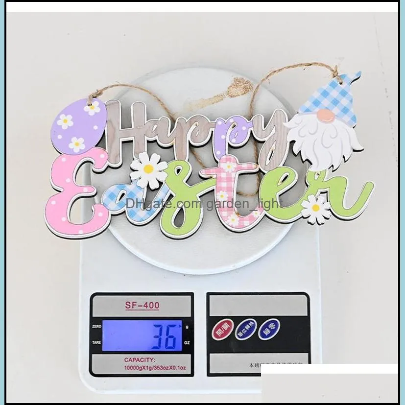 easter wooden ornament party joy hop hanging pendants for spring easter day home office decoration