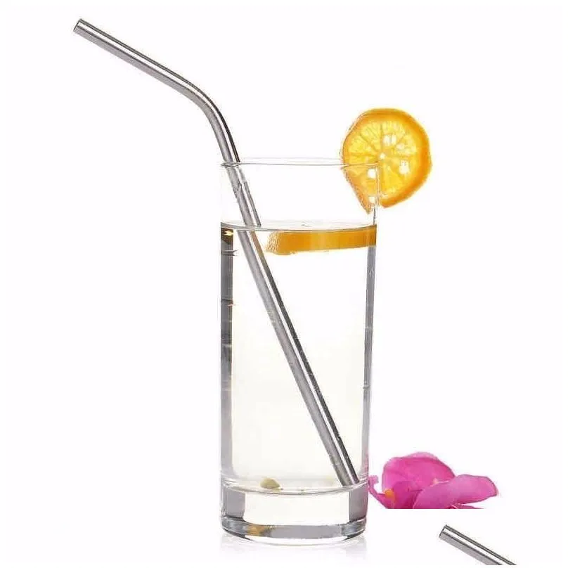 drinking straws ecofriendly straight metal drinking straw stainless steel reusable straws for beer fruit juice drink sn2417