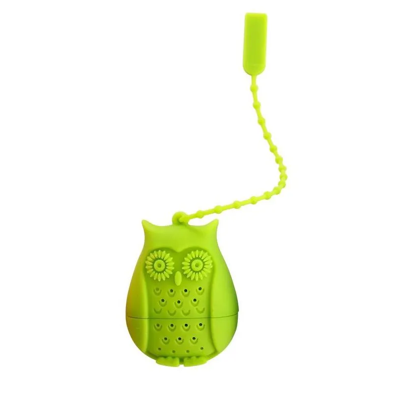 owl tea strainers cute silicone fliter strainer tea bags food grade loose leaf teas infuser filter diffuser 6 colors