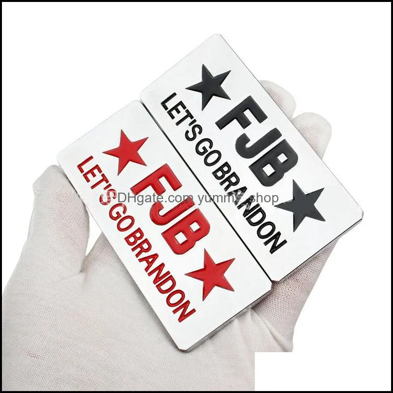 9x4 cm fjb lets go brandon car emblems badge decoration zinc alloy car sticker rra12640