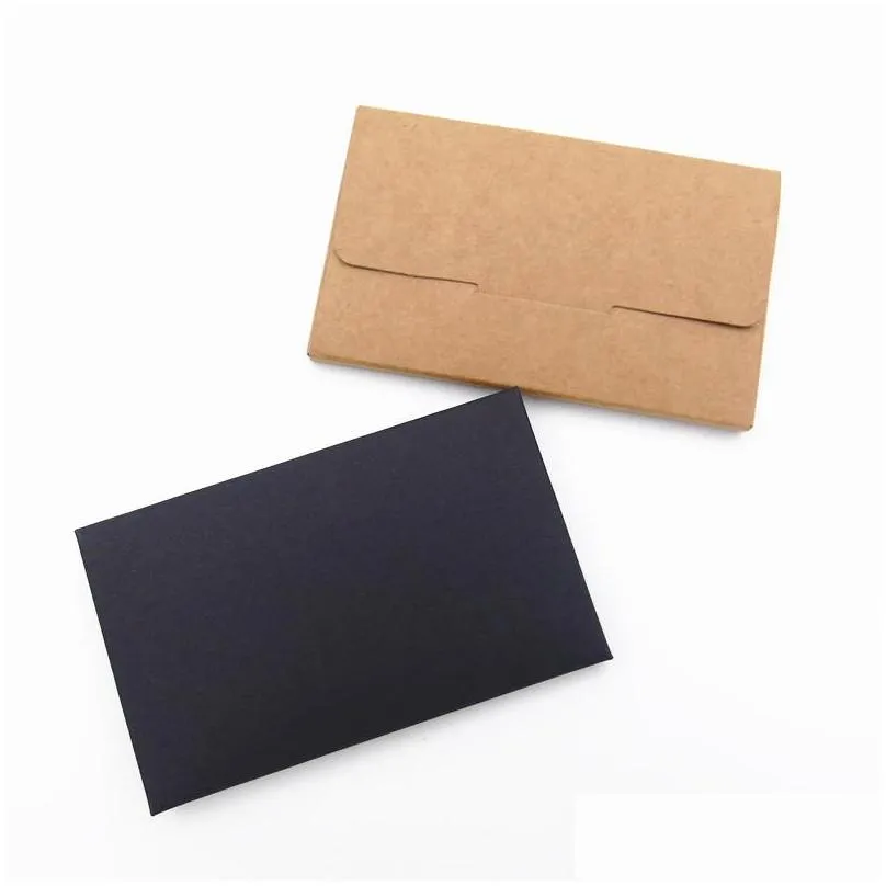 kraft paper black membership card packaging box business card box card cover open letter box 10.5x6.5x1cm lx3841