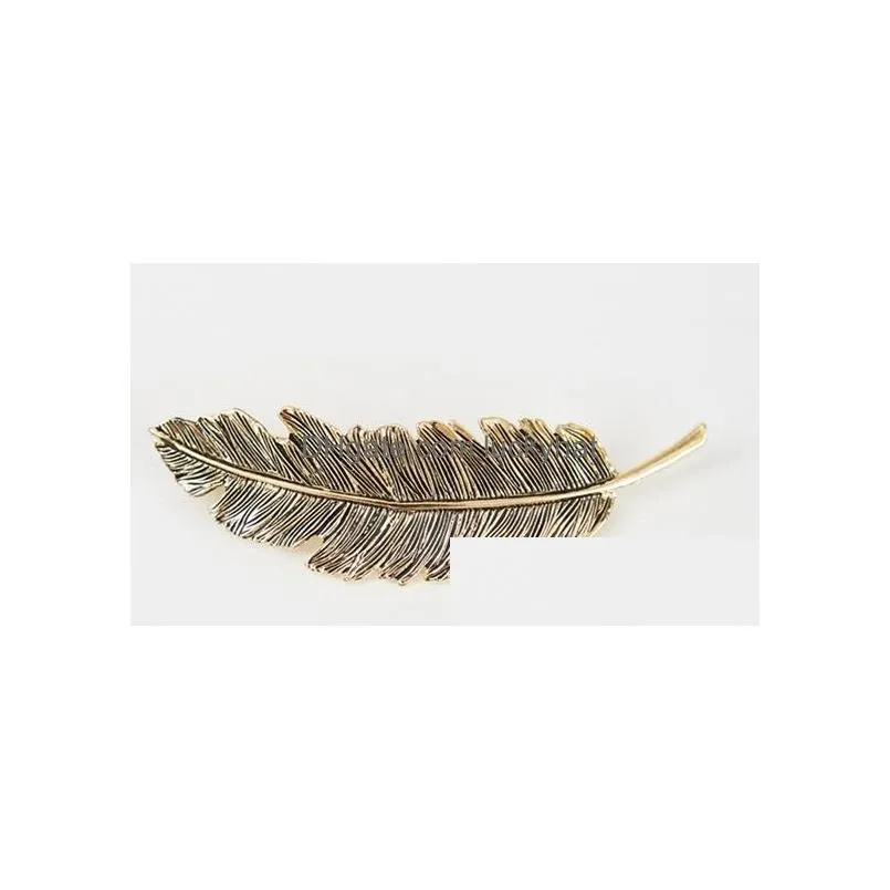 europe fashion jewelry womens hair clip hairpin leave feather clip hairpin barrette lady hair accessory