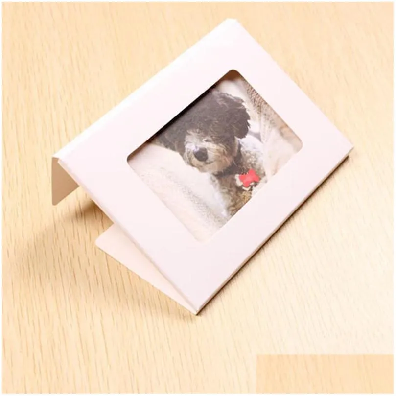 10.2x15.5x0.5cm kraft paper foldable photo display box postcard box with window greeting card party packaging window boxes lx0659