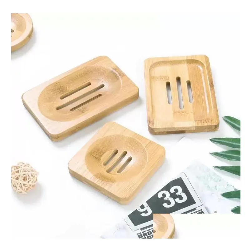 quality wooden soap dish natural bamboo soap dishes holder rack plate tray multi style round square soap container