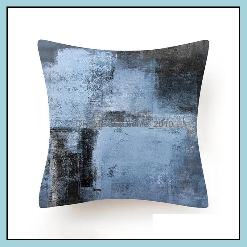 45x45cm abstract oil painting geometric decorative pillow cushions case yellow blue green modern art pillowcase sofa pillows