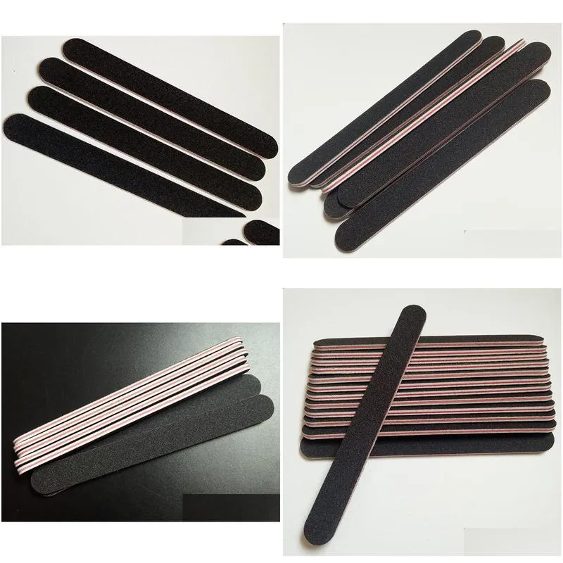 wholesale 5pcs/set black sandpaper with red heart nail file 180/240 professional art nail file grit for manicure natural nails 