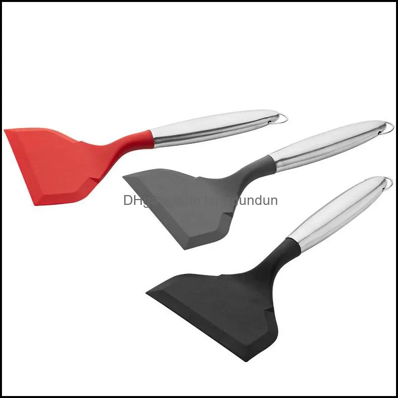 silicone shovel stainless steel handle kitchen utensils nonstick shovel jade burning moving