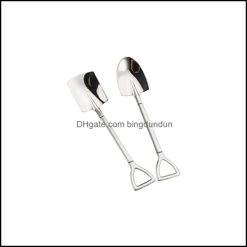 410 304 stainless steel coffee spoon shovel set creative ice cream spoons shovels christmas gift tea tableware rrb14809