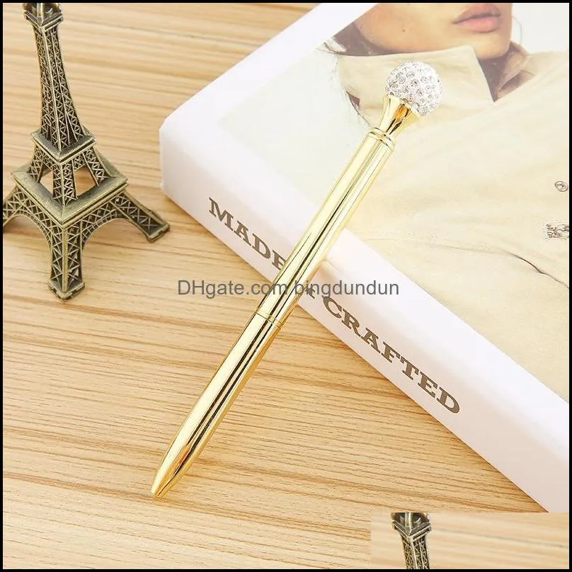 big pearl ballpoint pen metal rotating diamond ball stationery student examination prize signature office advertising points rrb14811