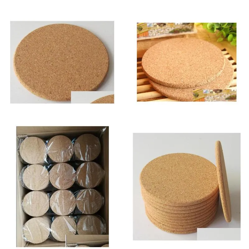 200pcs heat resistant wood round shape cork coaster tea drink wine coffee cup mat pad table decor