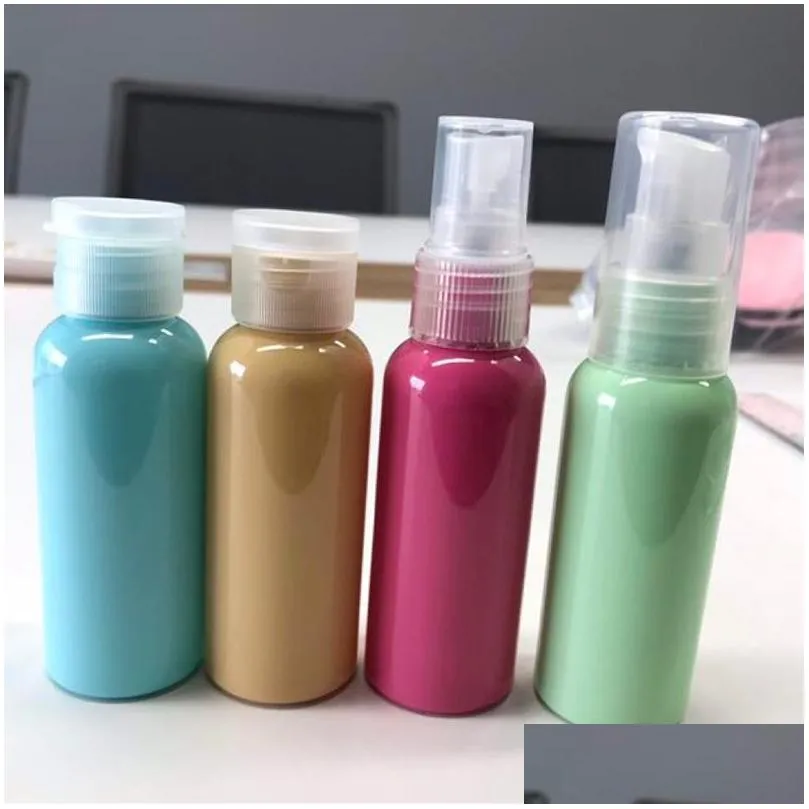 50ml spray bottle perfume bottles plastic easy to carry packing containers colorful macaroon colors for travel