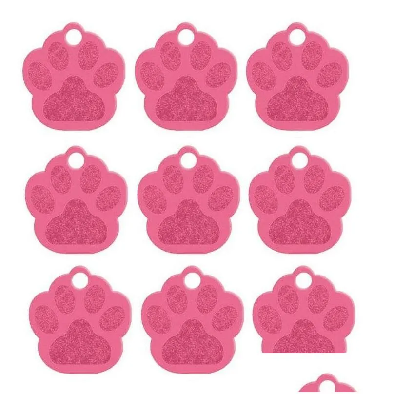 fashion paw shape pet id tag dog name address antilost puppy dog kitten aluminium alloy jewelry za5425