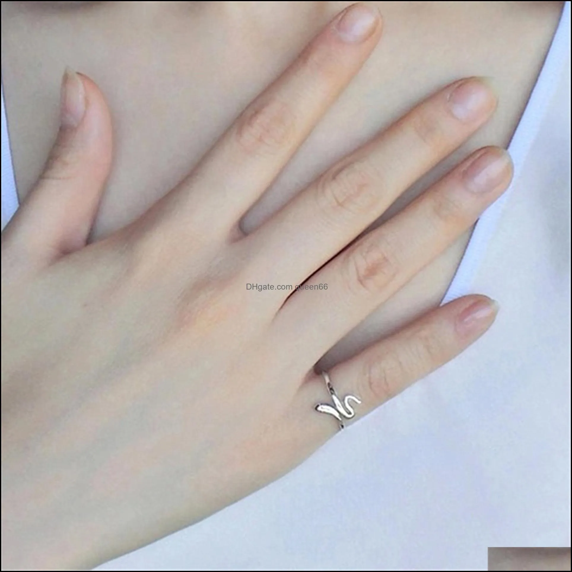 lovely snake rings open adjustable finger ring for women wedding fine jewelry girl gift simple engagement ring