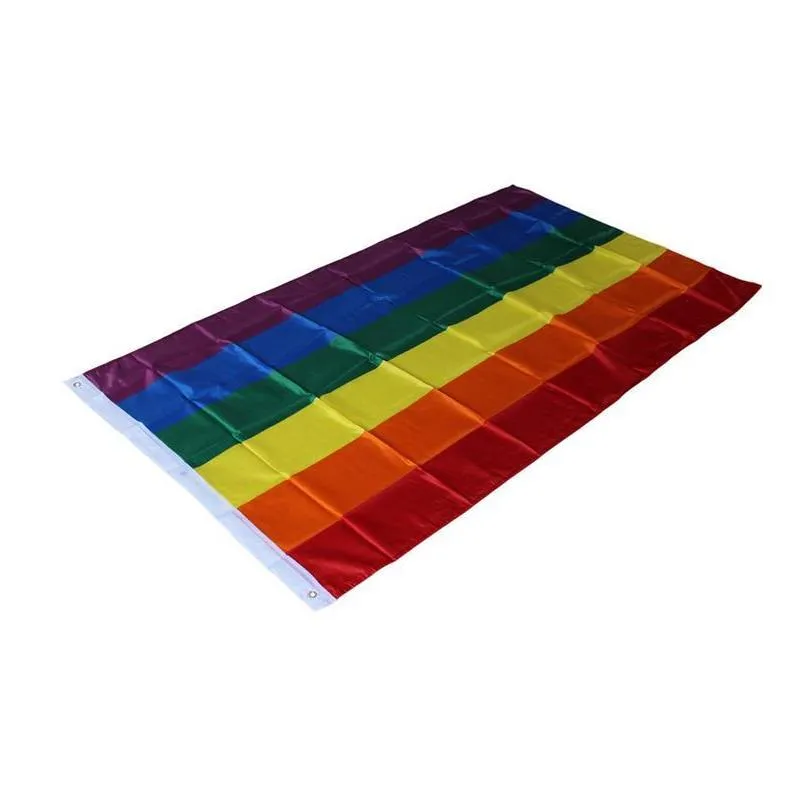 rainbow flag 3x5ft 90x150cm lesbian gay pride polyester lgbt flag banner polyester colorful rainbow flag for decoration 3 x 5ft