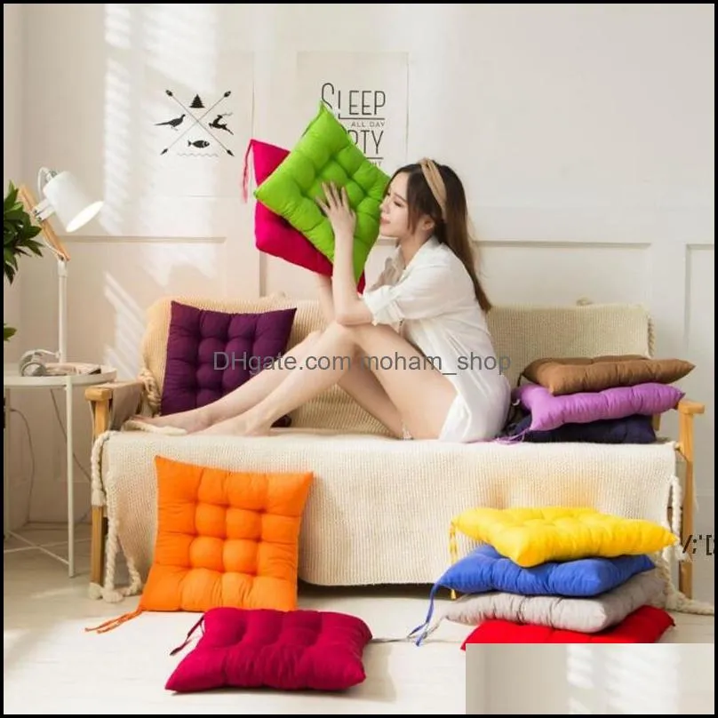 thicken home seat cushion pad 40x40cm square soft office bar chair seat cushions solid color sofa pillow buttocks chair cushion