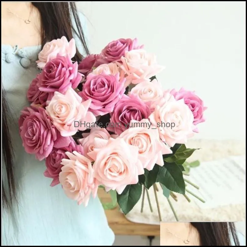 hydrating roses artificial flower diy roses bride bouquet fake flower for wedding decoration party home decors valentines dayrrd12239