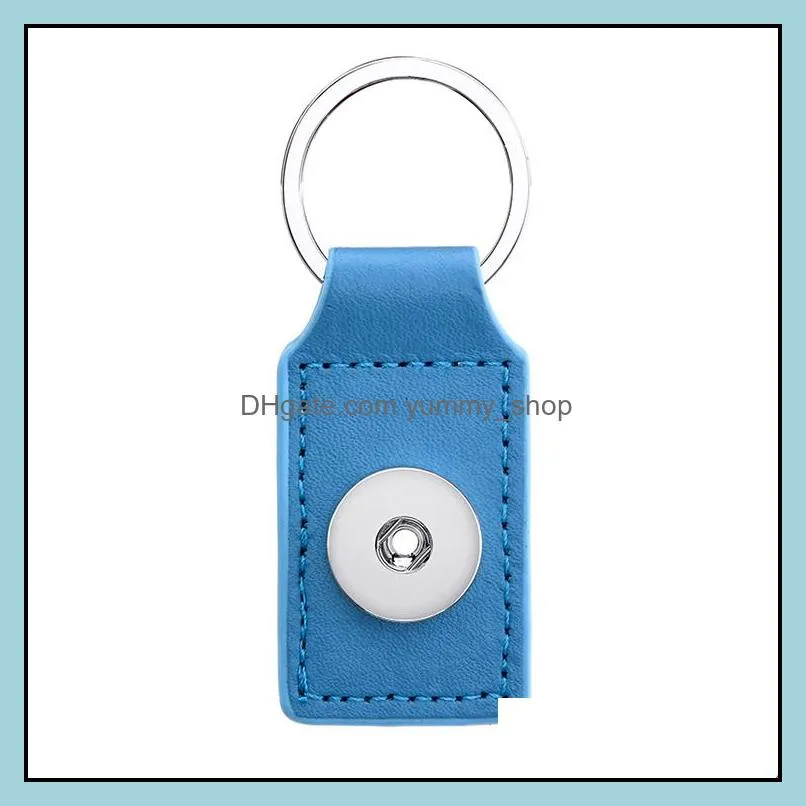 interchangeable ginger snap buttons key rings snaps jewelry square leather keychain fashion keychain