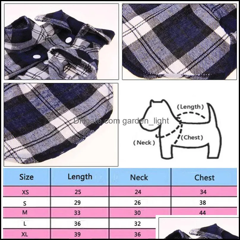 pet puppy shirts summer plaid dog clothes fashion classic shirt cotton clothes small dog clothes cheap pet apparel xsxl dbc dh0986