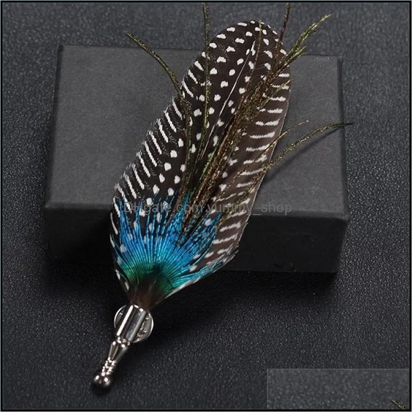 men suit peacock feather brooches pin originality manual necktie pins personality classic jewelry corsage